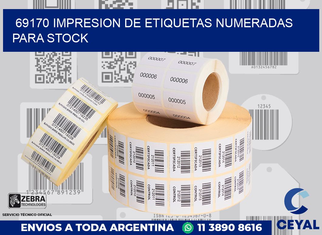 69170 IMPRESION DE ETIQUETAS NUMERADAS PARA STOCK