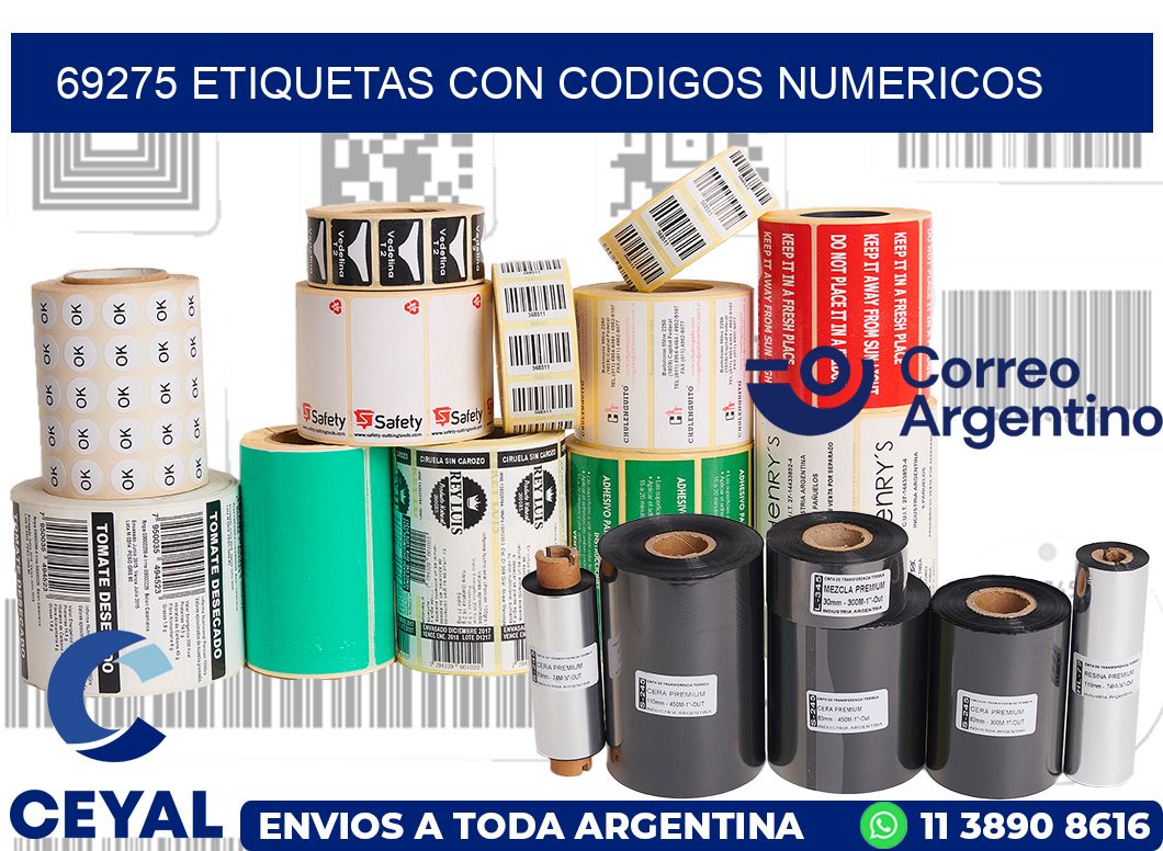 69275 ETIQUETAS CON CODIGOS NUMERICOS
