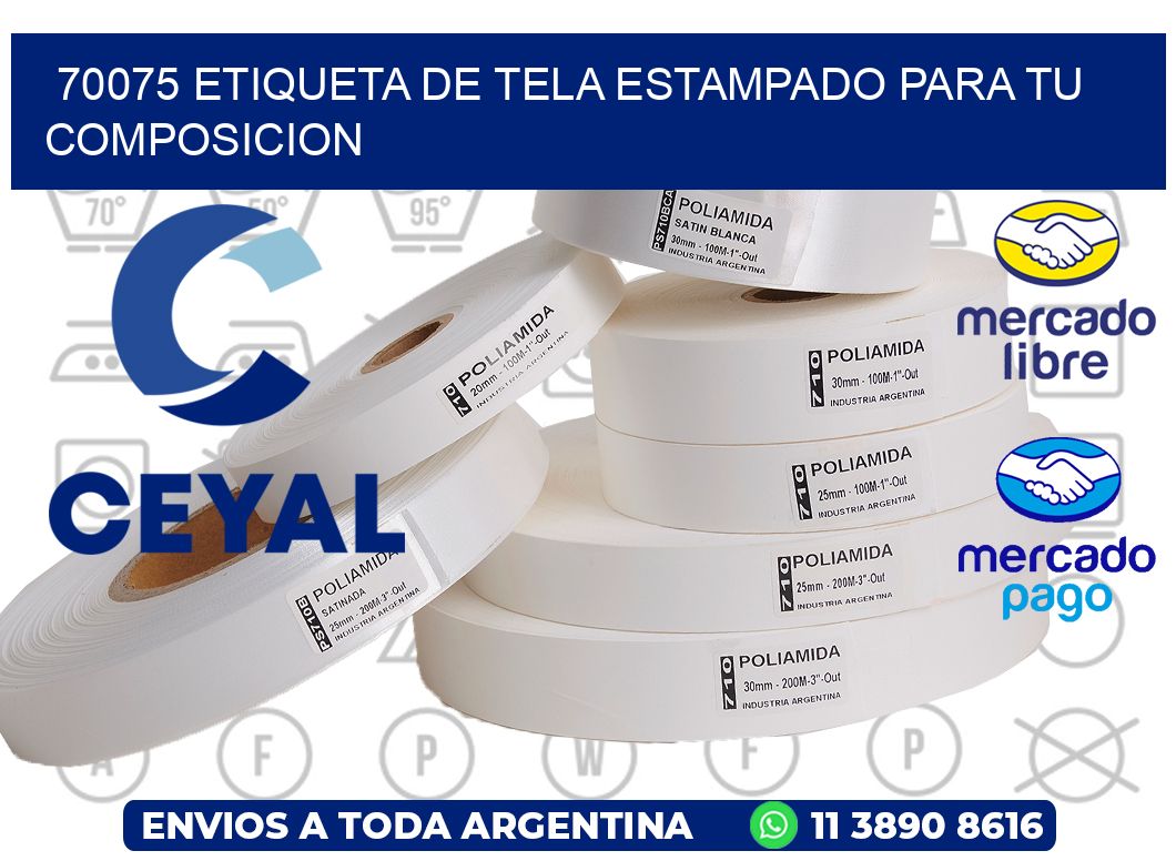 70075 ETIQUETA DE TELA ESTAMPADO PARA TU COMPOSICION