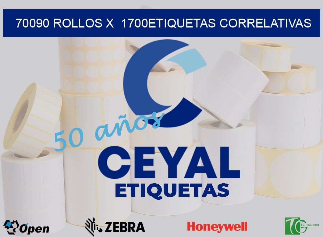 70090 Rollos x  1700etiquetas correlativas