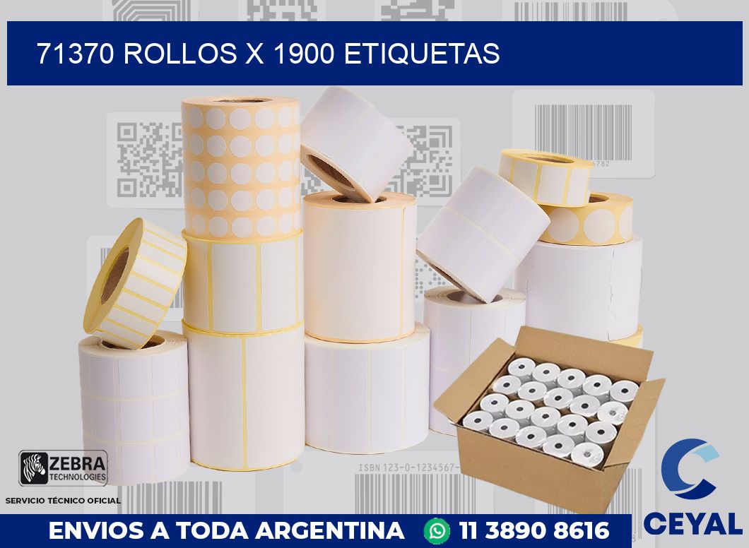71370 Rollos x 1900 etiquetas