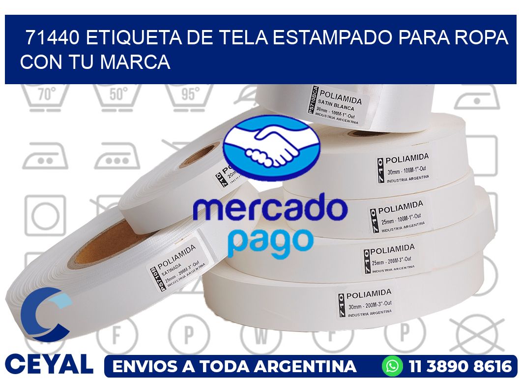 71440 ETIQUETA DE TELA ESTAMPADO PARA ROPA CON TU MARCA