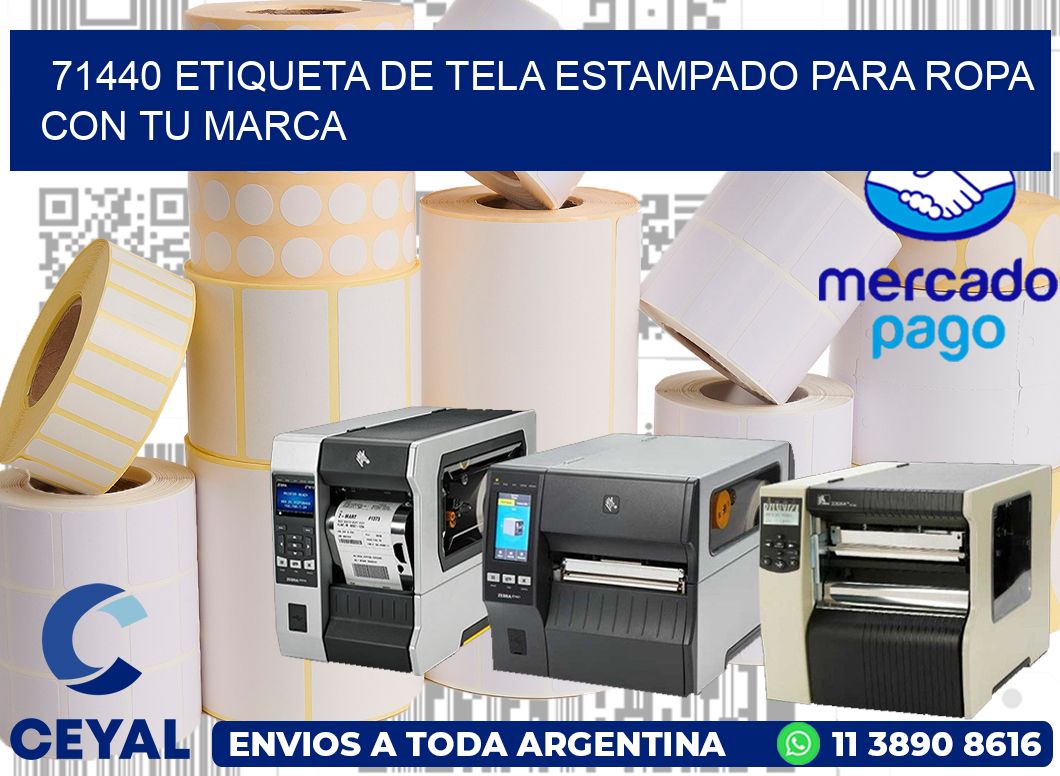 71440 ETIQUETA DE TELA ESTAMPADO PARA ROPA CON TU MARCA
