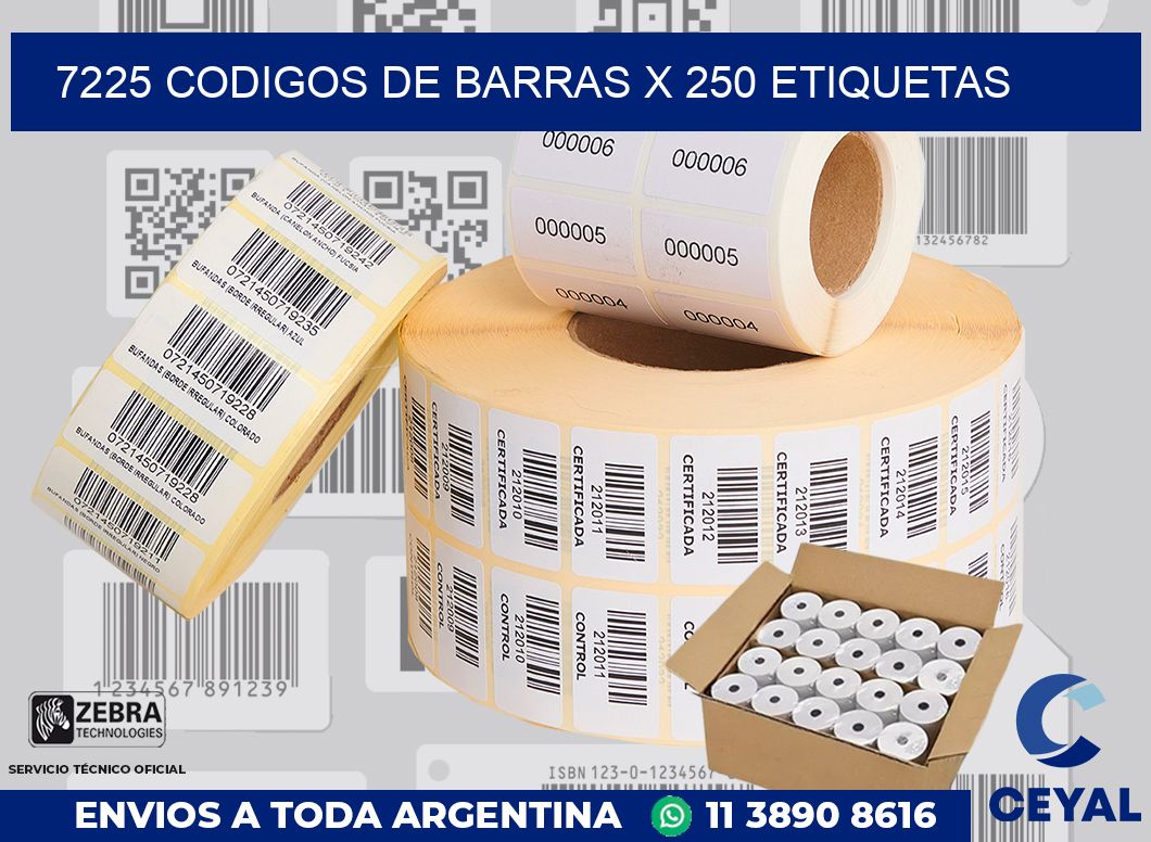 7225 codigos de barras x 250 etiquetas