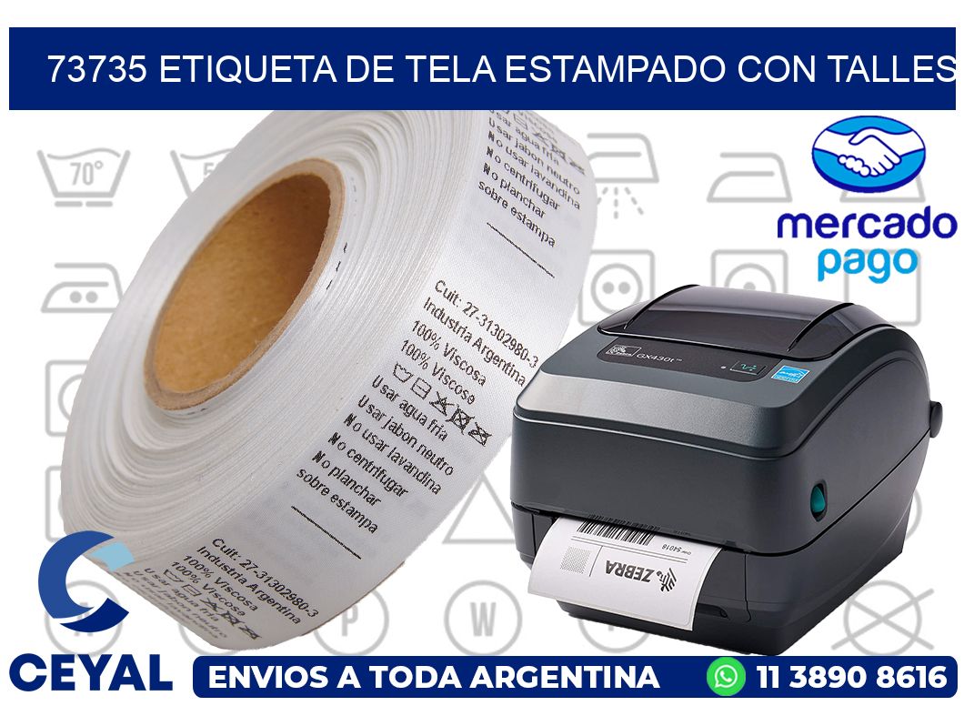 73735 ETIQUETA DE TELA ESTAMPADO CON TALLES