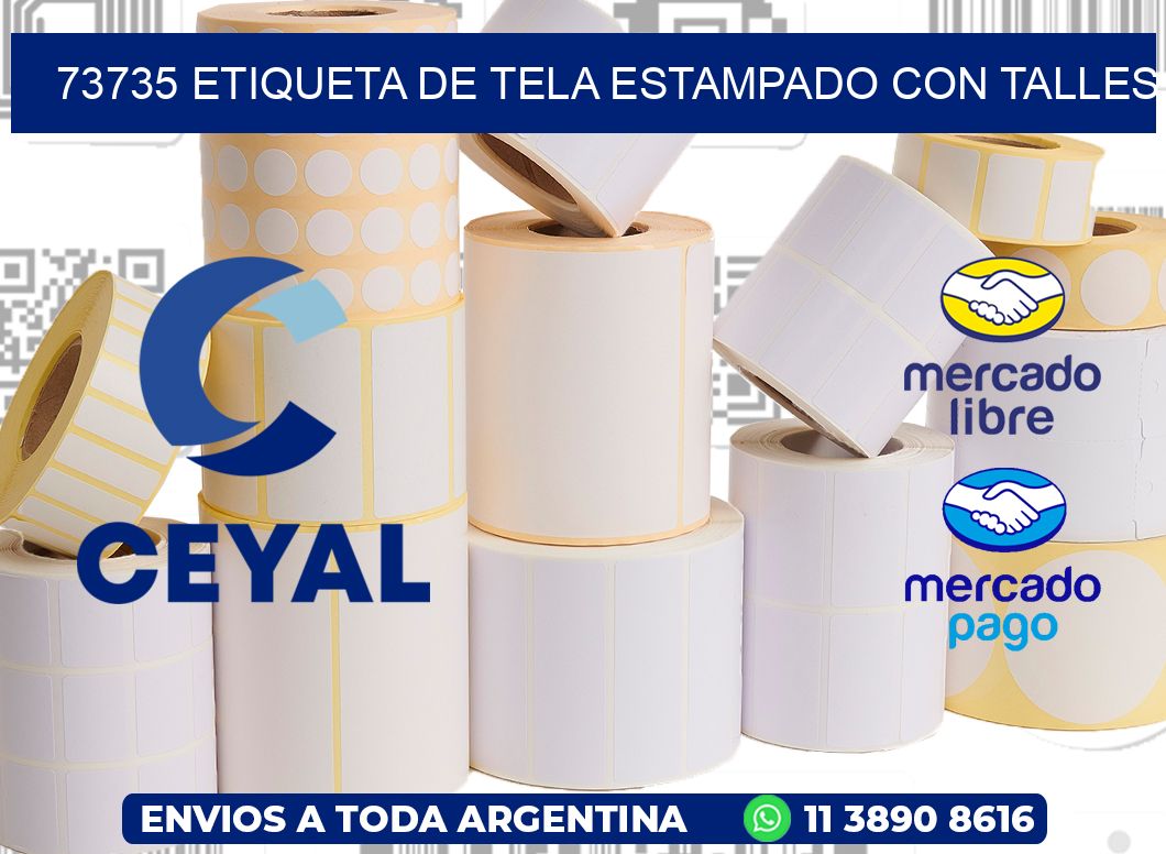 73735 ETIQUETA DE TELA ESTAMPADO CON TALLES