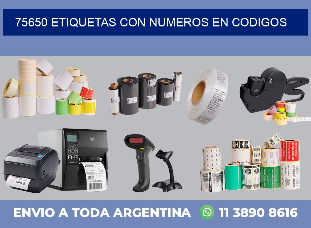 75650 ETIQUETAS CON NUMEROS EN CODIGOS