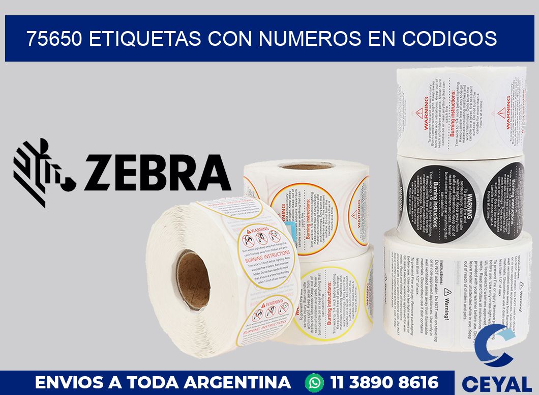 75650 ETIQUETAS CON NUMEROS EN CODIGOS