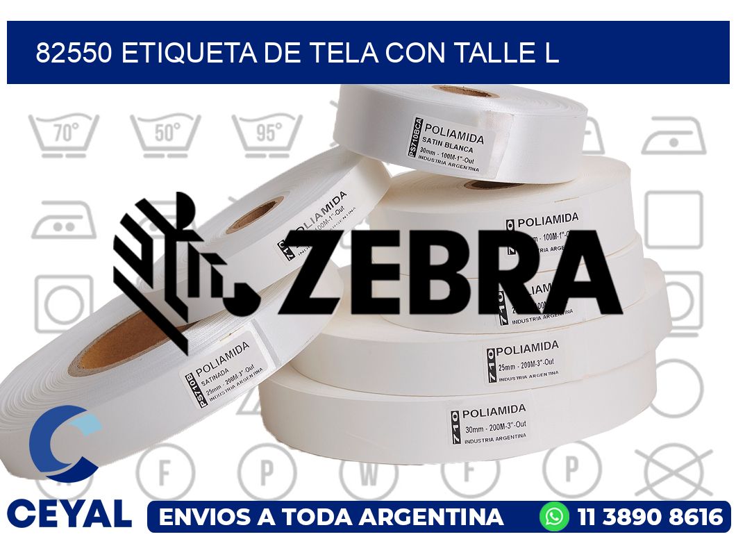 82550 ETIQUETA DE TELA CON TALLE L