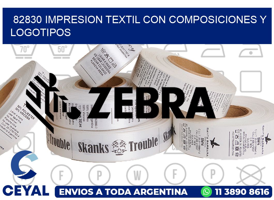 82830 IMPRESION TEXTIL CON COMPOSICIONES Y LOGOTIPOS