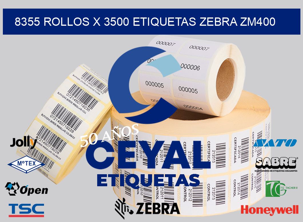 8355 Rollos x 3500 etiquetas zebra zm400
