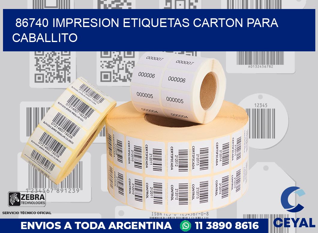 86740 IMPRESION ETIQUETAS CARTON PARA CABALLITO