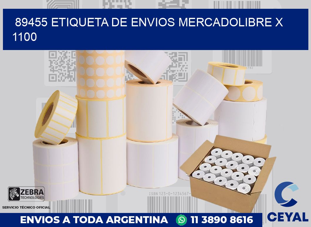 89455 etiqueta de envios mercadolibre x 1100