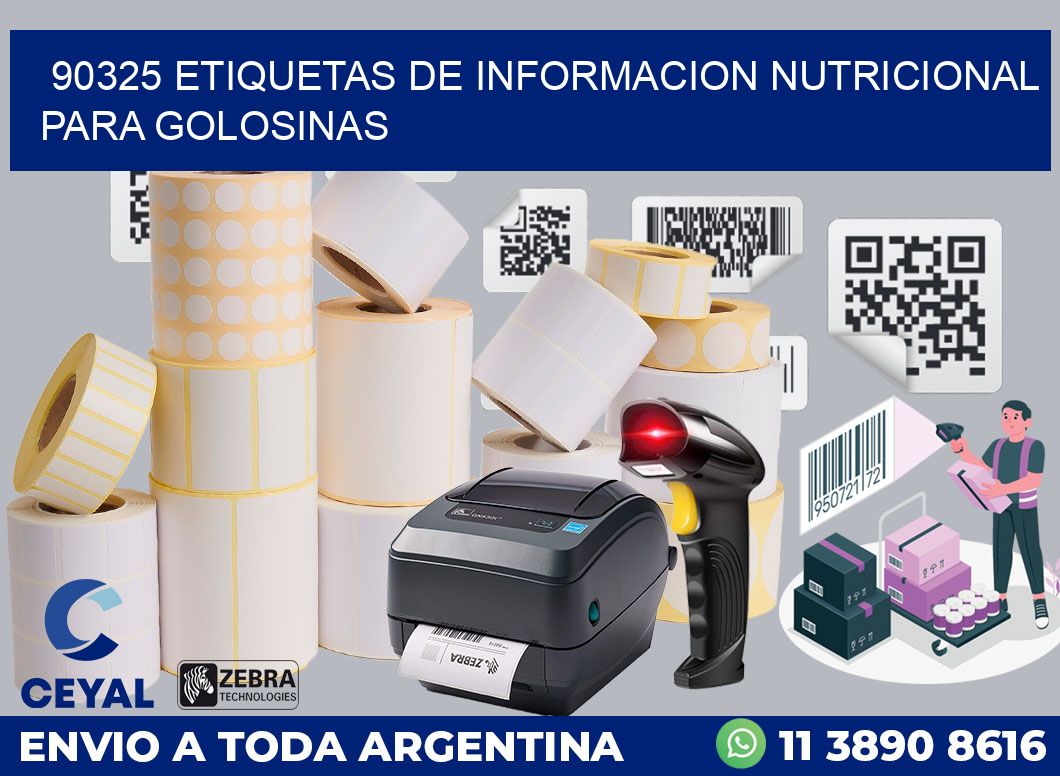 90325 ETIQUETAS DE INFORMACION NUTRICIONAL PARA GOLOSINAS