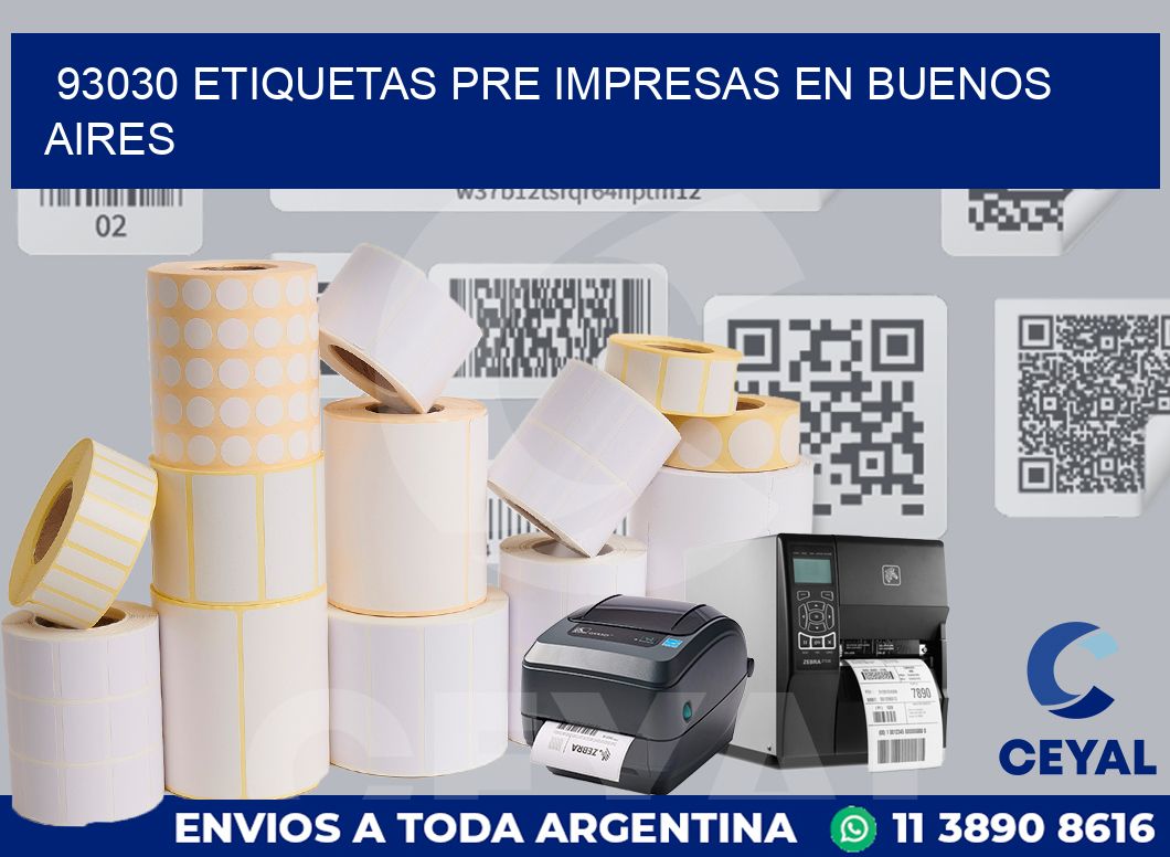 93030 ETIQUETAS PRE IMPRESAS EN BUENOS AIRES