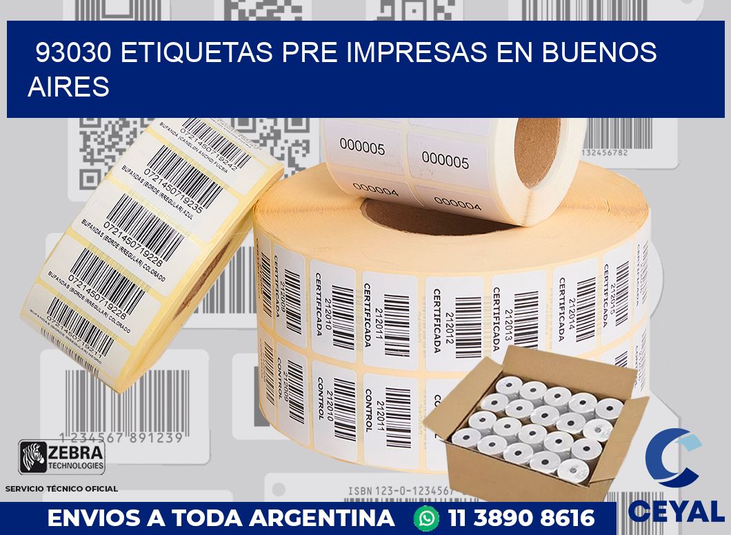 93030 ETIQUETAS PRE IMPRESAS EN BUENOS AIRES