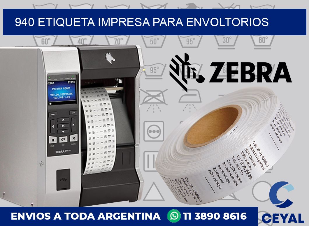 940 ETIQUETA IMPRESA PARA ENVOLTORIOS
