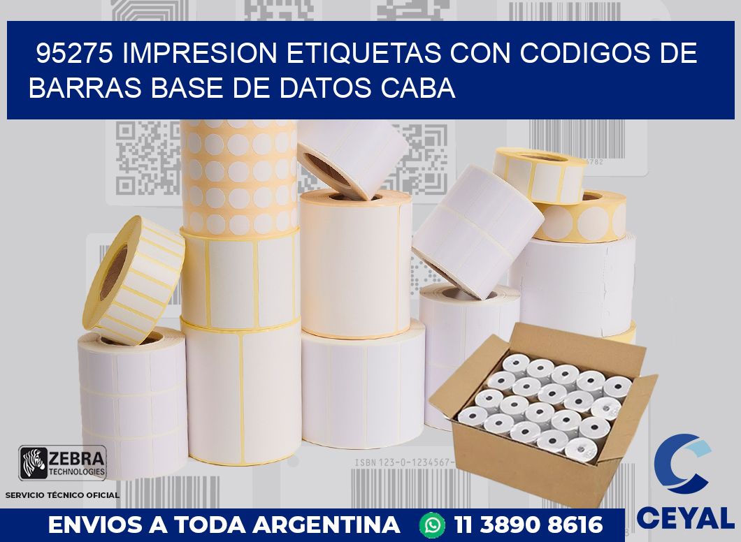 95275 IMPRESION ETIQUETAS CON CODIGOS DE BARRAS BASE DE DATOS CABA