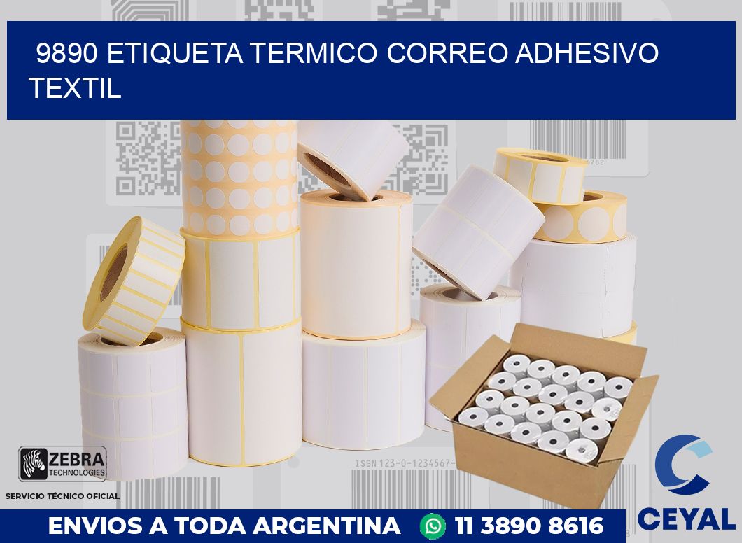 9890 ETIQUETA TERMICO CORREO ADHESIVO TEXTIL