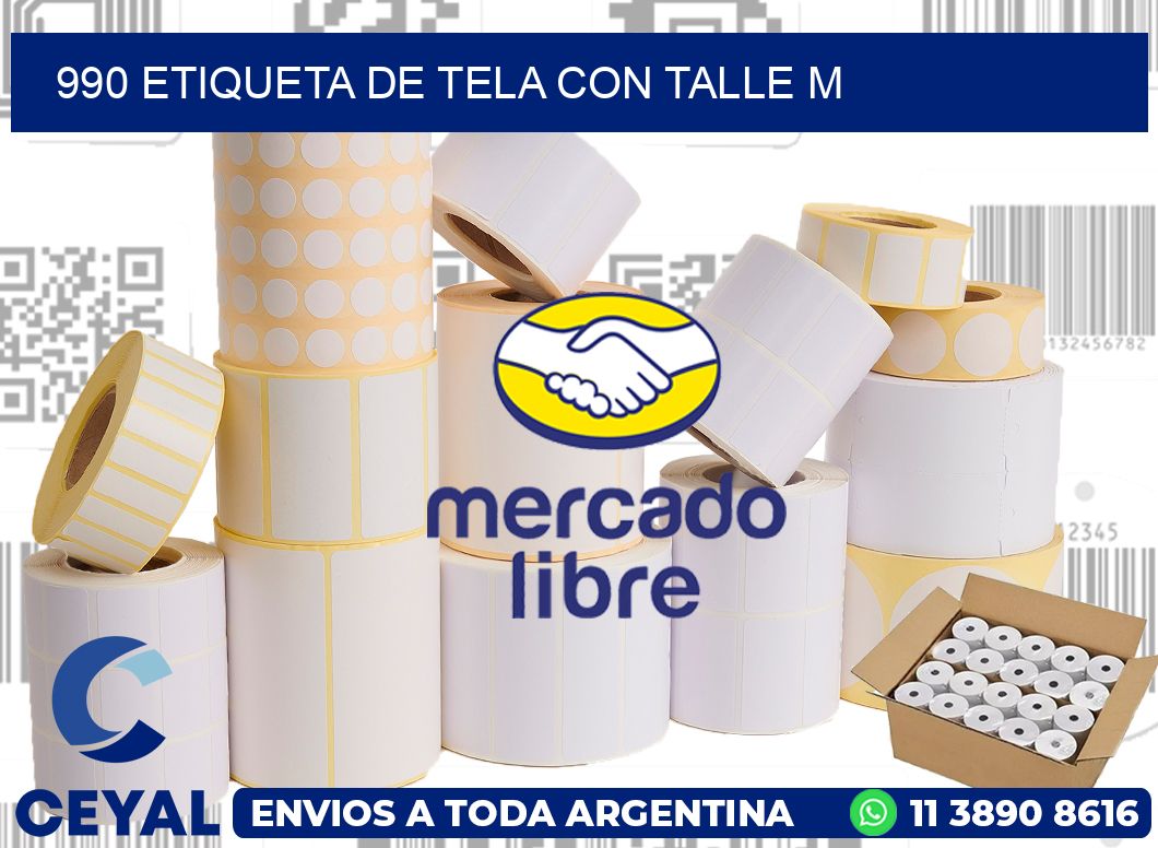 990 ETIQUETA DE TELA CON TALLE M