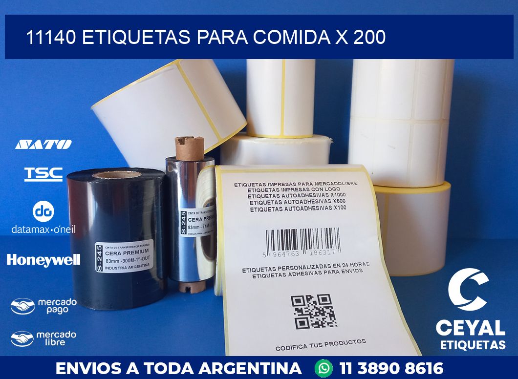 11140 ETIQUETAS PARA COMIDA x 200