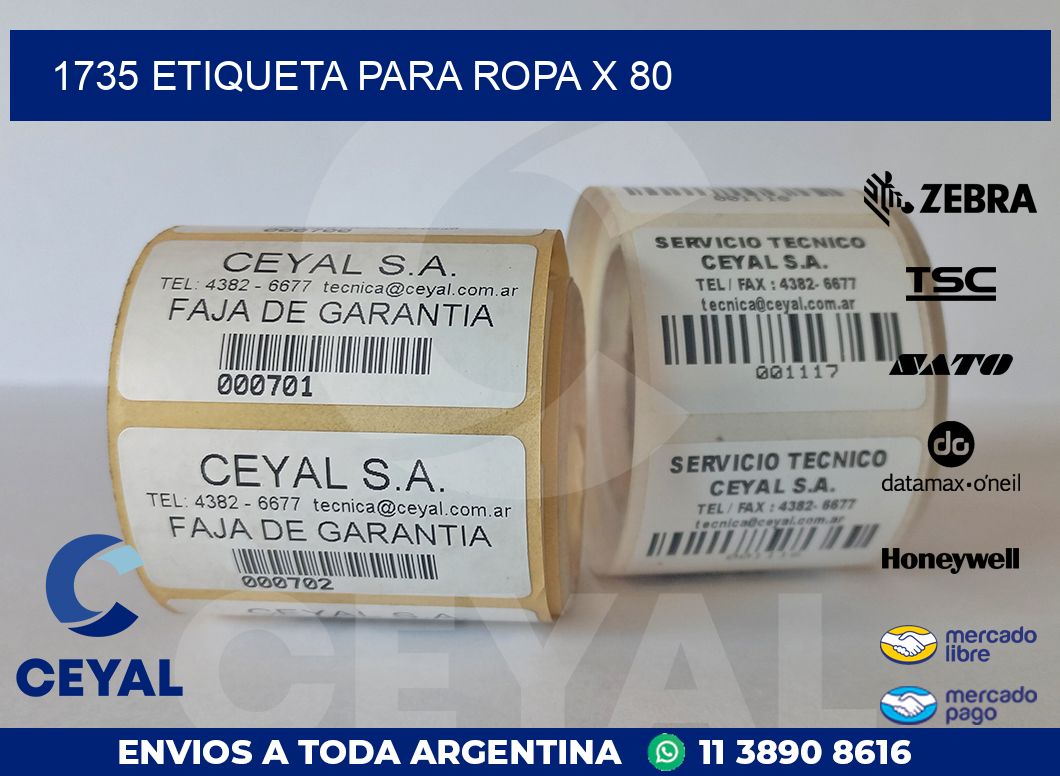 1735 ETIQUETA PARA ROPA X 80