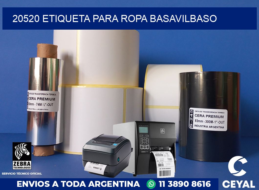 20520 ETIQUETA PARA ROPA BASAVILBASO