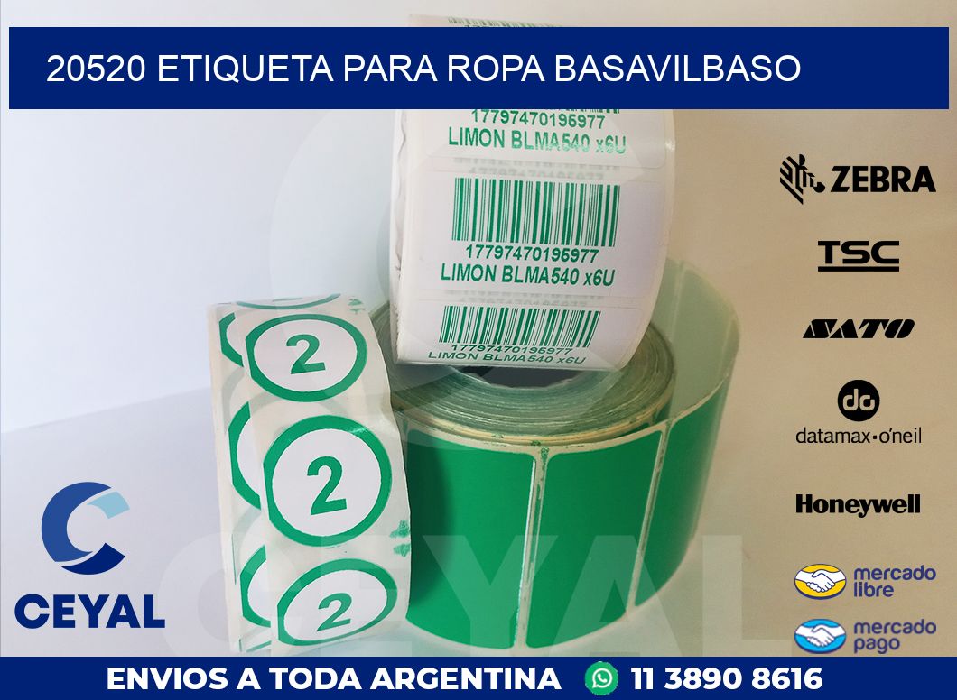 20520 ETIQUETA PARA ROPA BASAVILBASO