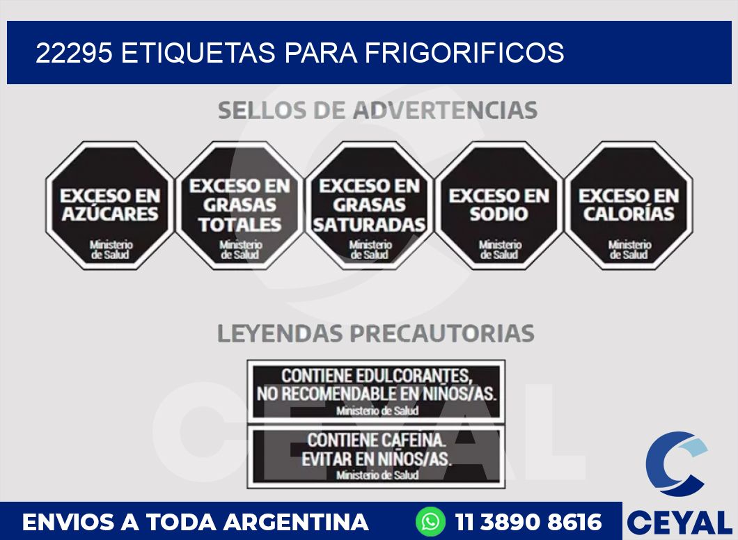 22295 ETIQUETAS PARA FRIGORIFICOS