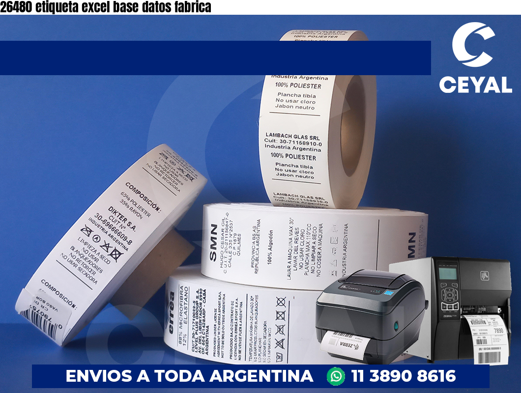 26480 etiqueta excel base datos fabrica