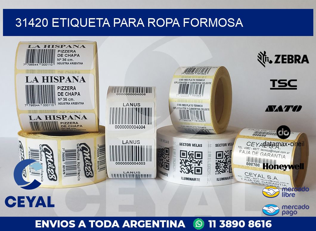 31420 ETIQUETA PARA ROPA FORMOSA