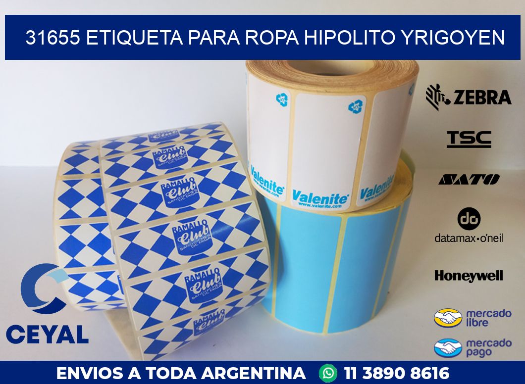 31655 ETIQUETA PARA ROPA HIPOLITO YRIGOYEN
