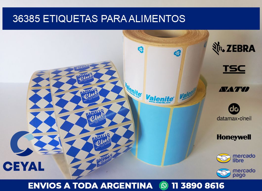 36385 ETIQUETAS PARA ALIMENTOS