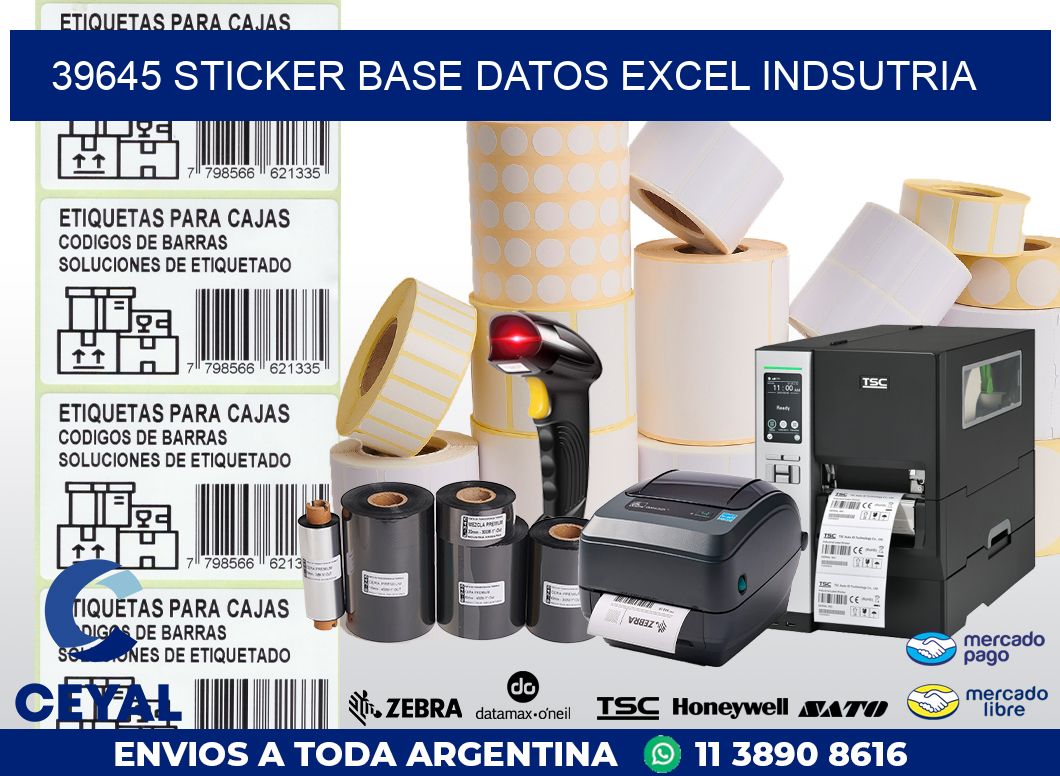 39645 sticker base datos excel indsutria