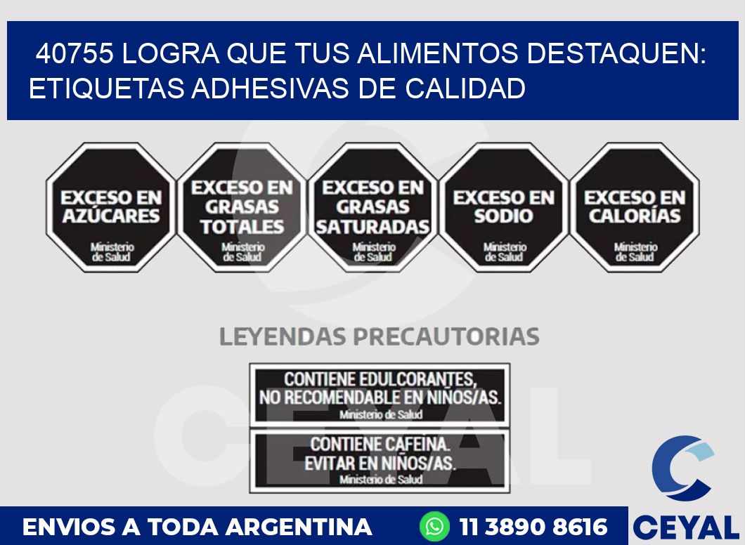 40755 LOGRA QUE TUS ALIMENTOS DESTAQUEN: ETIQUETAS ADHESIVAS DE CALIDAD
