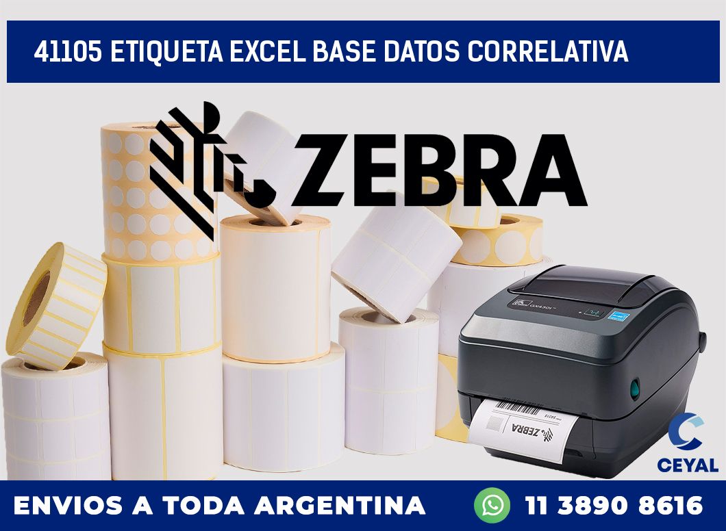 41105 etiqueta excel base datos correlativa
