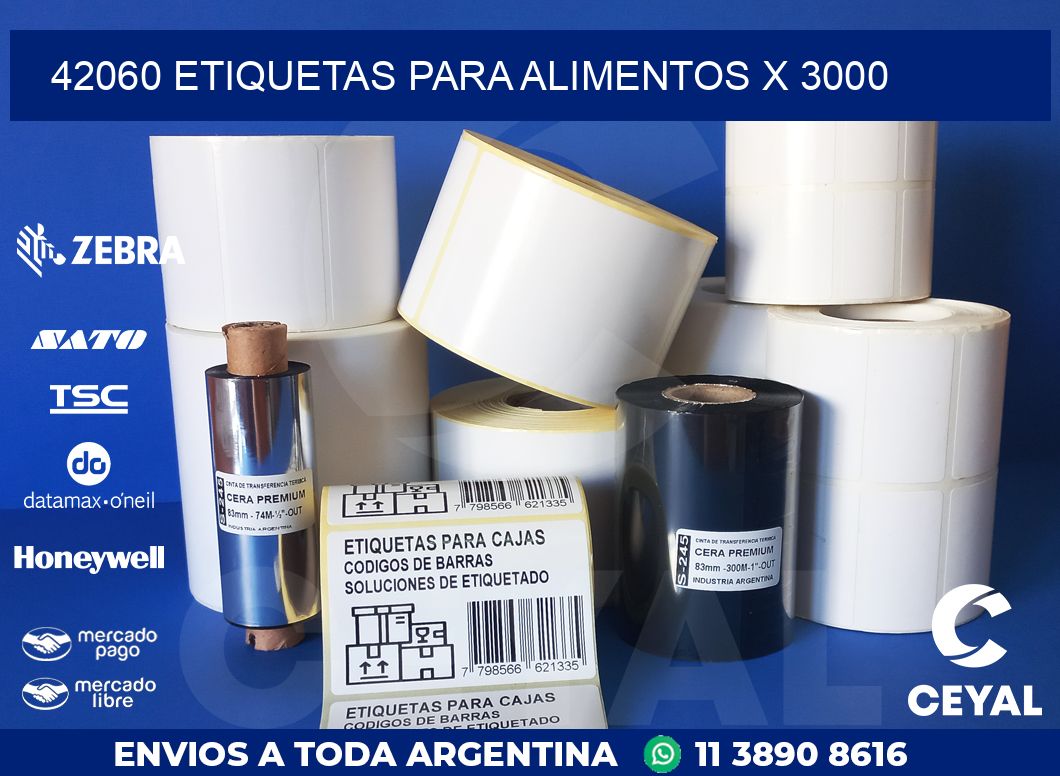 42060 ETIQUETAS PARA ALIMENTOS x 3000
