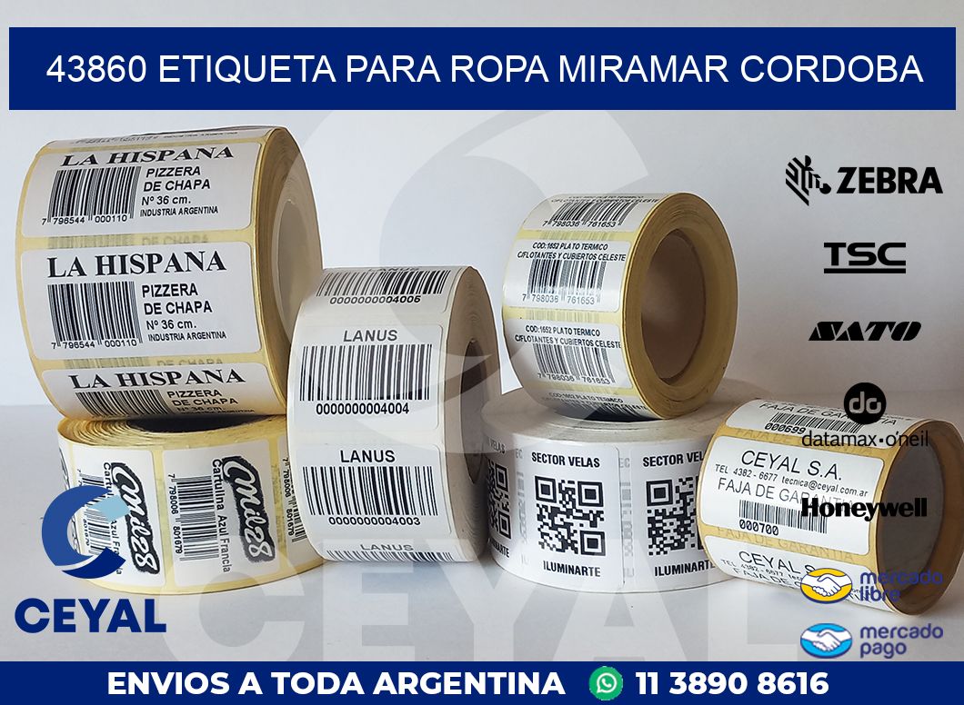 43860 ETIQUETA PARA ROPA MIRAMAR CORDOBA