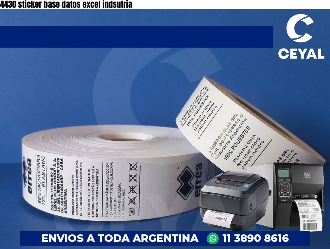 4430 sticker base datos excel indsutria