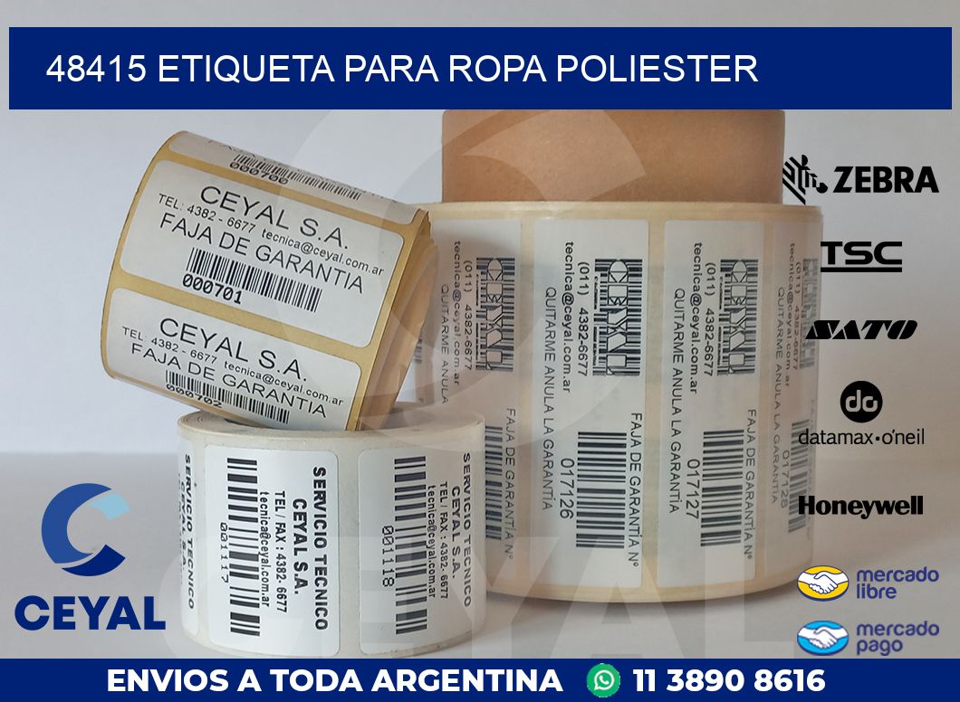 48415 ETIQUETA PARA ROPA POLIESTER