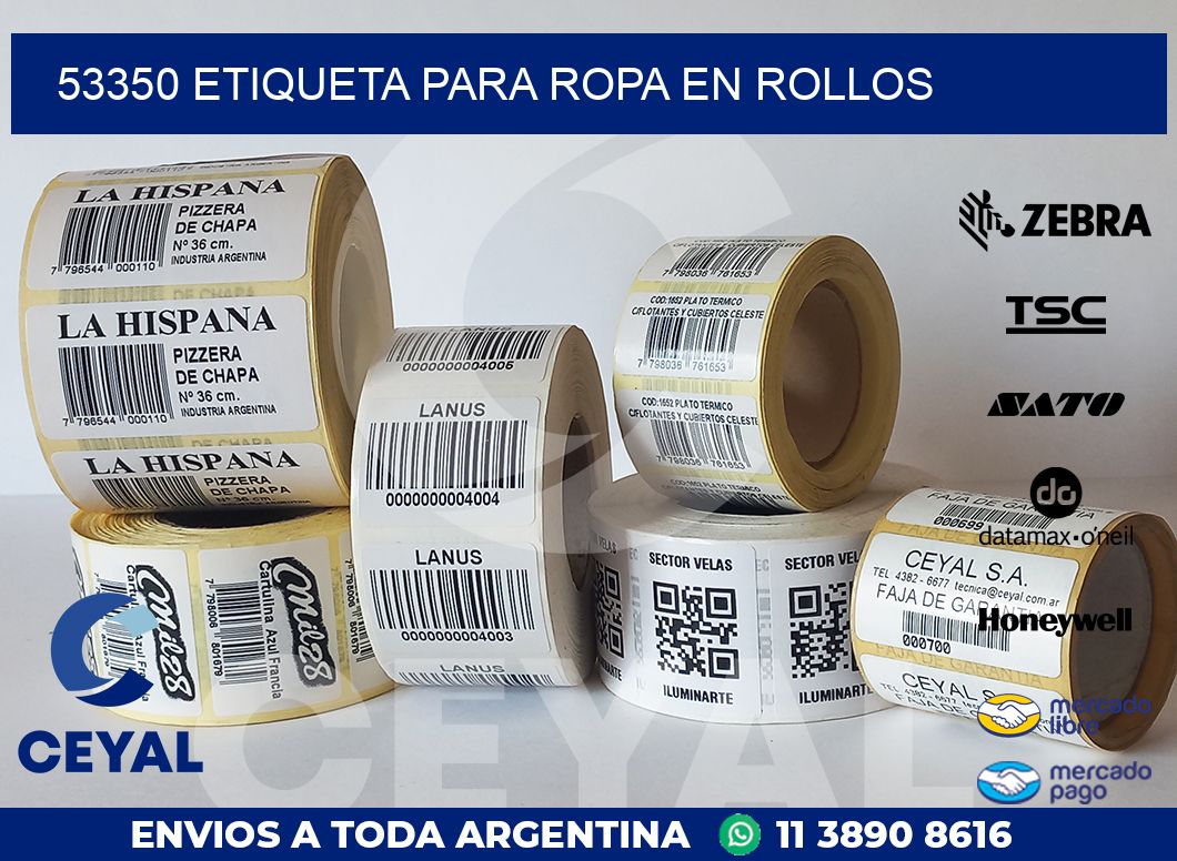 53350 ETIQUETA PARA ROPA EN ROLLOS