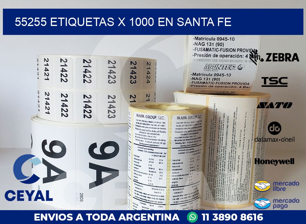 55255 ETIQUETAS X 1000 EN SANTA FE