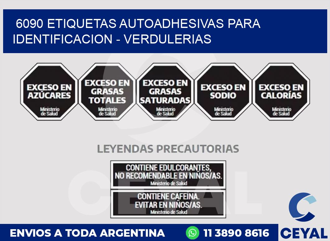 6090 ETIQUETAS AUTOADHESIVAS PARA IDENTIFICACION - VERDULERIAS