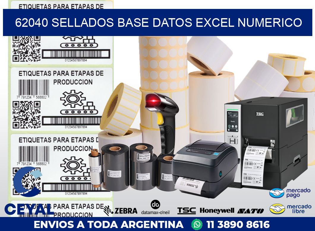 62040 sellados base datos excel numerico