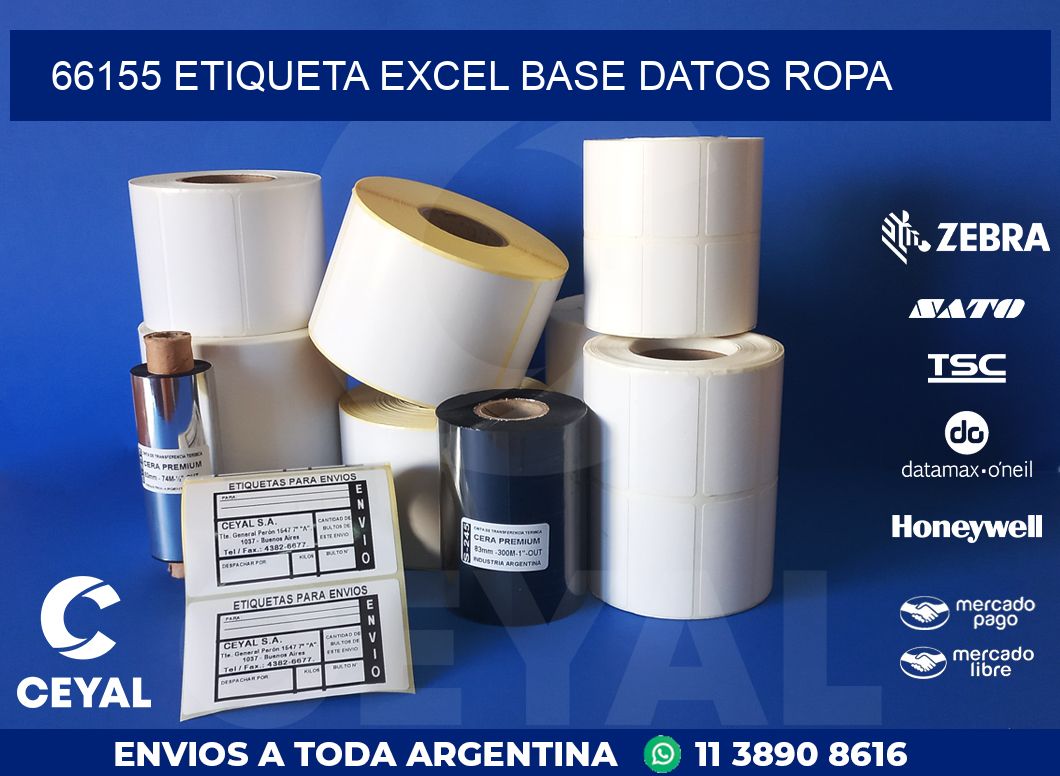 66155 etiqueta excel base datos ropa