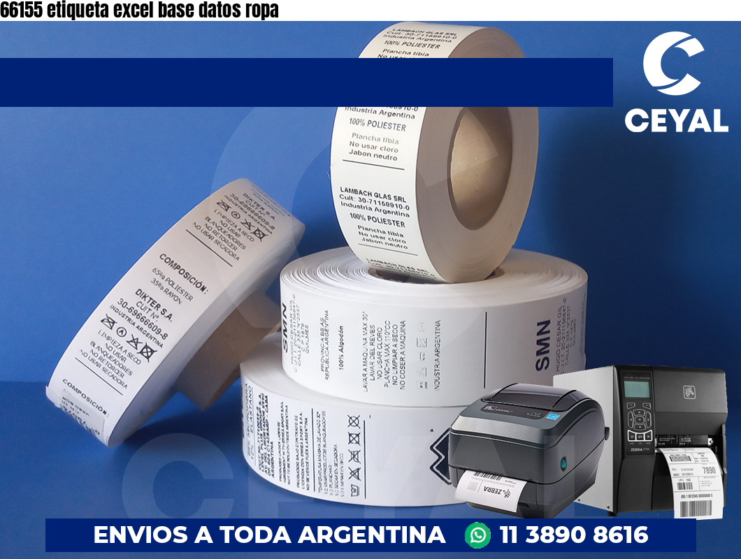 66155 etiqueta excel base datos ropa