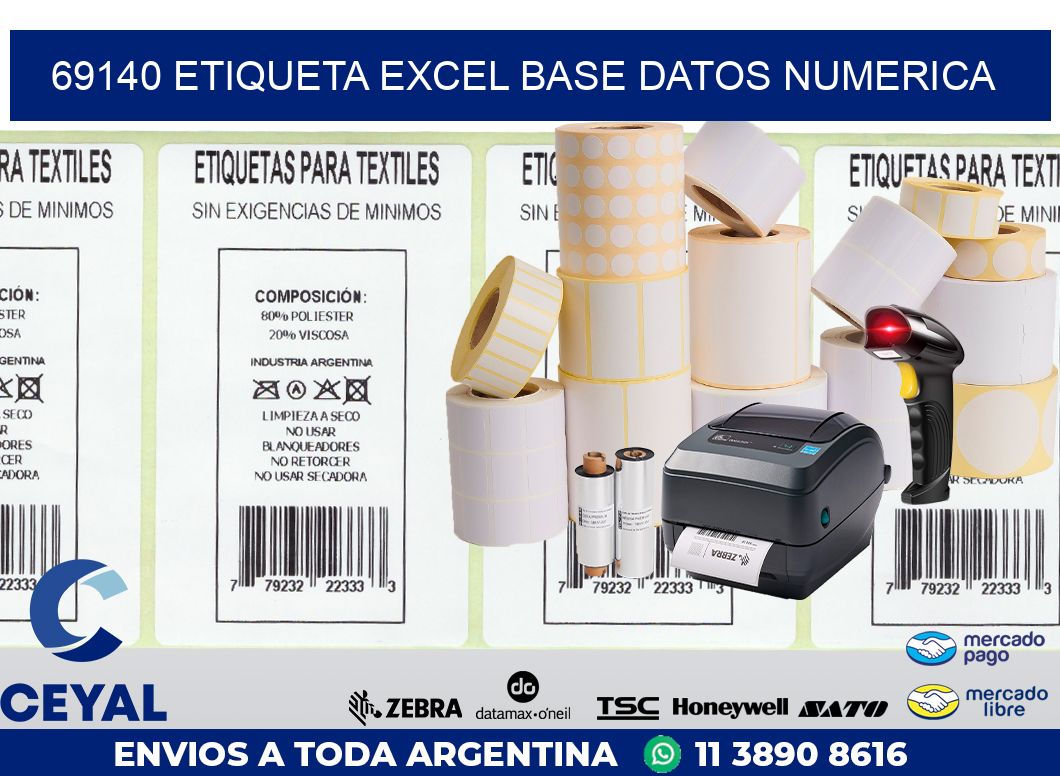 69140 etiqueta excel base datos numerica