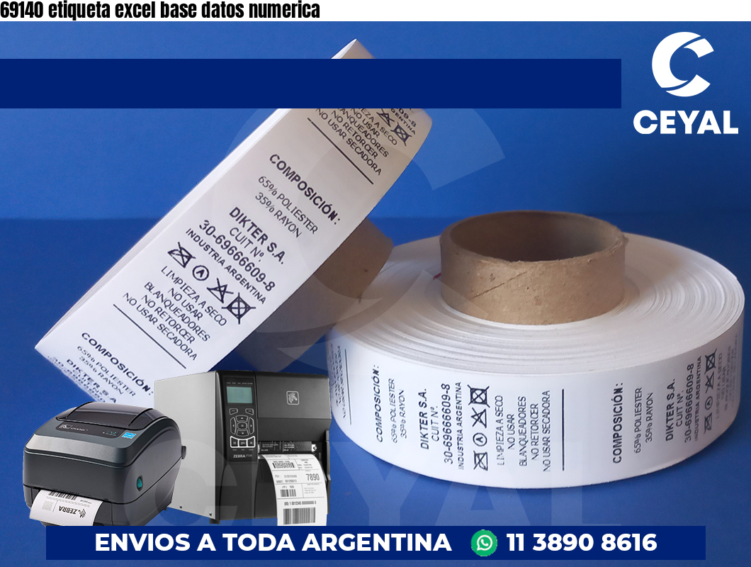 69140 etiqueta excel base datos numerica