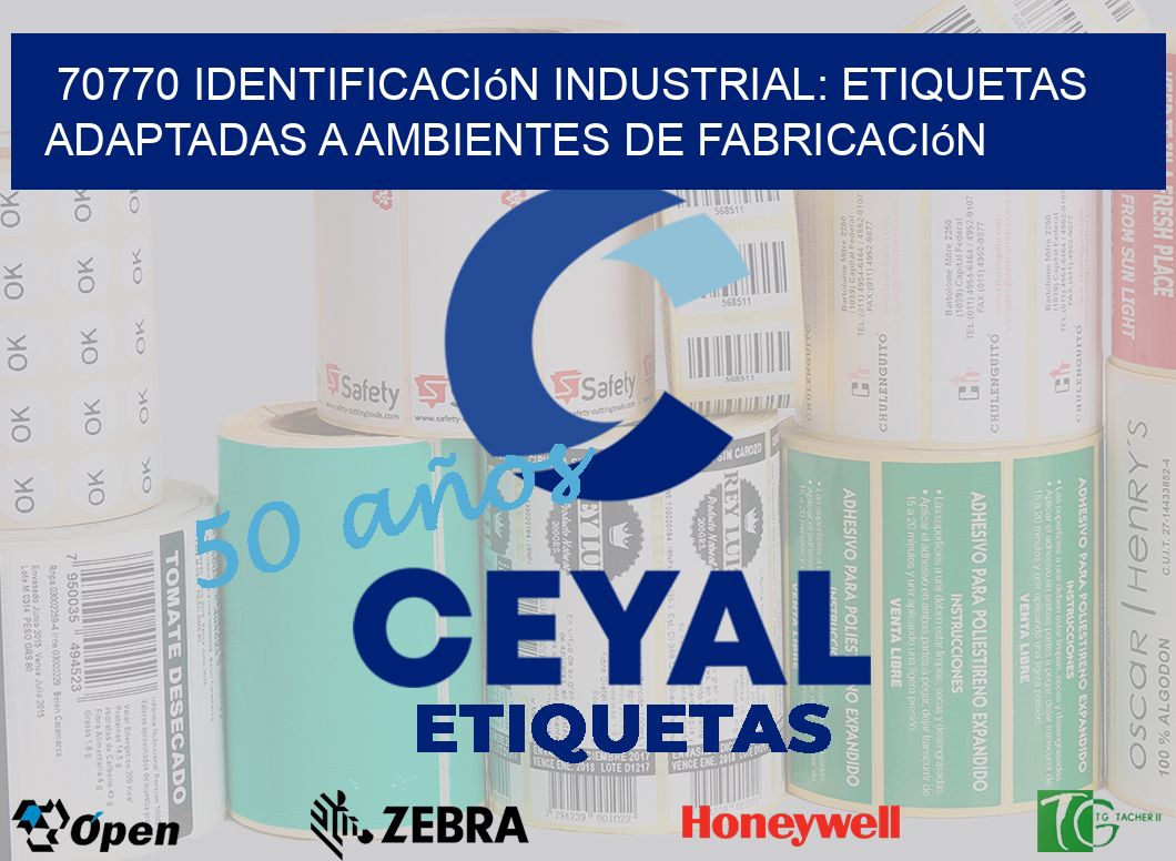 70770 Identificación Industrial: Etiquetas Adaptadas a Ambientes de Fabricación