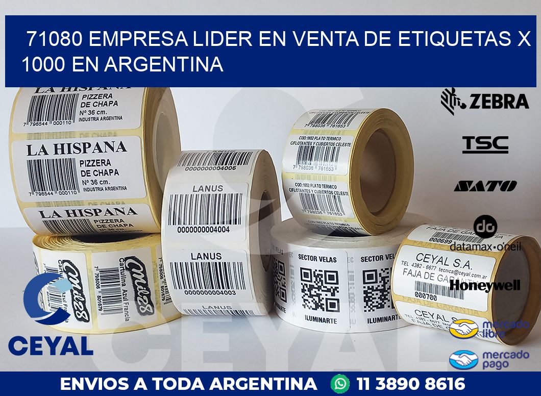 71080 EMPRESA LIDER EN VENTA DE ETIQUETAS X 1000 EN ARGENTINA